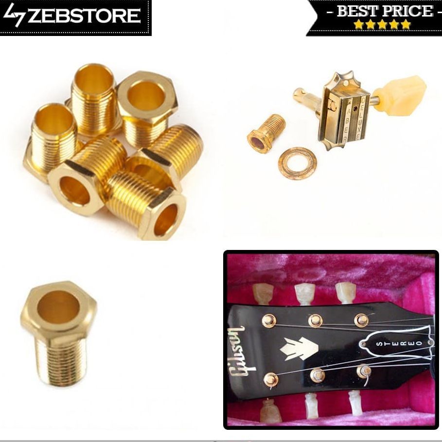 Baut Mur Screw In Bushing Peg Dryer Tuner Tuning Machine Guitar Gold