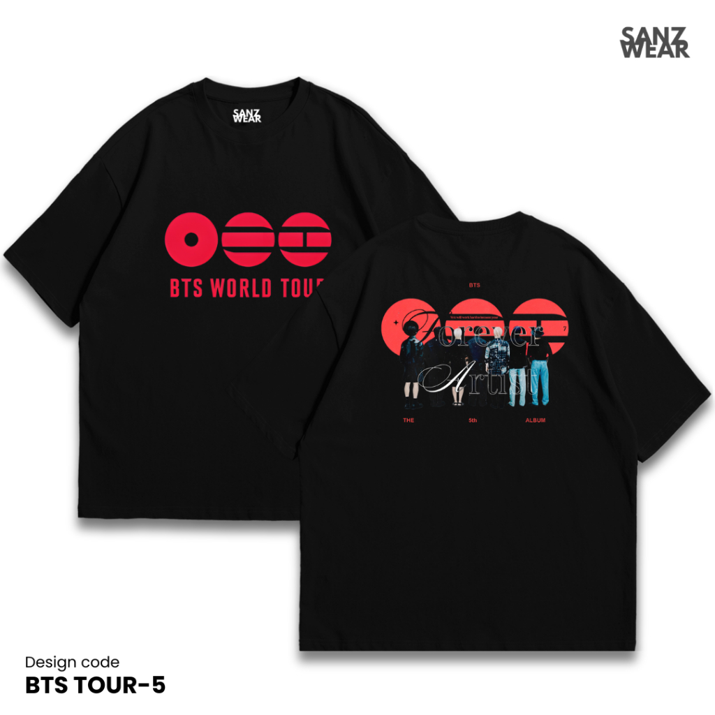 SANZ kaos BTS TOUR ARIRANG | stonewashed washed t-shirt | black white | BTS TOUR-5
