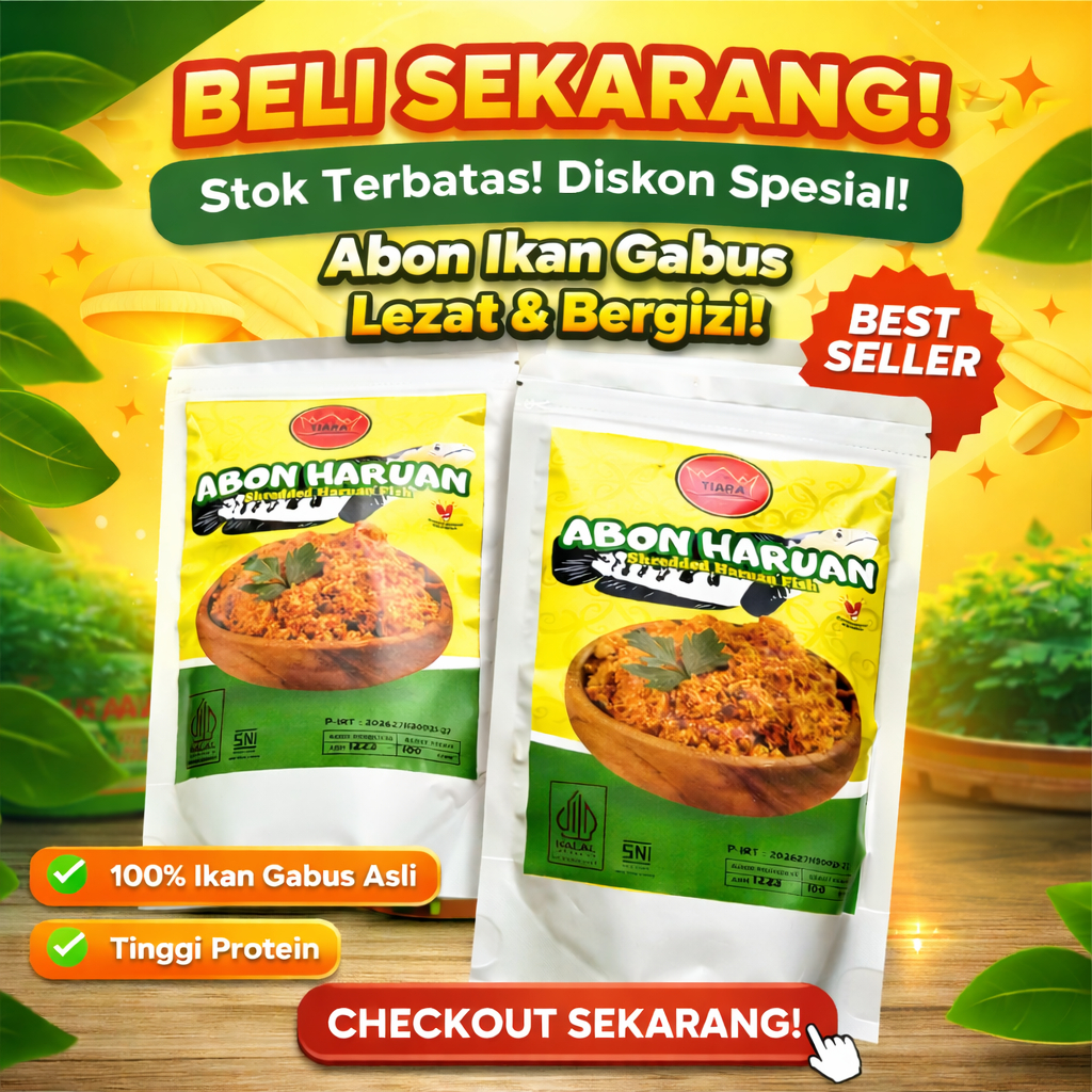 Abon Ikan Haruan Tiara 100gr Asli Palangkaraya Kaya Akan Albumin Untuk Penyembuhan Luka Dalam dan Lu