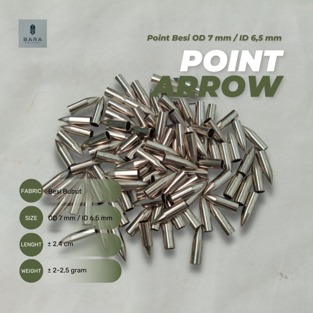 Point Arrow OD 7 mm / Point Bubut Presisi OD / Point Panahan / Archery / Anak Panah Olahraga Outdoor