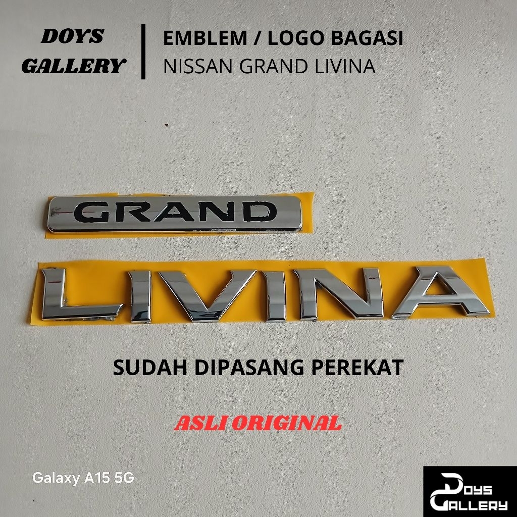 Emblem logo bagasi belakang mobil nissan grand livina warna chrome harga satuan asli original