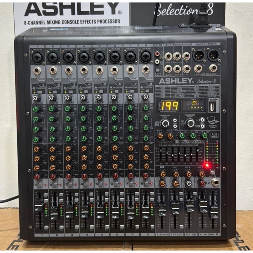 MIXER AUDIO ASHLEY SELECTION 8 SELECTION8 8 CHANNEL BLUETOOTH RECORDING