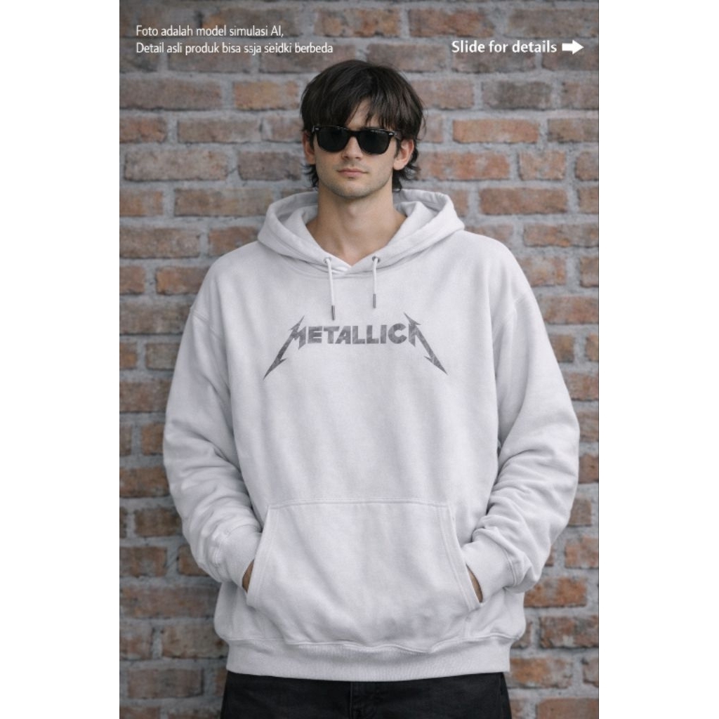 Hoodie M*TALLICA X GU ori size XL / L over (P71 x L60)