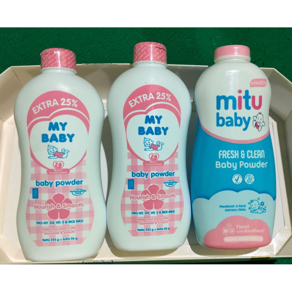Bedak Bayi My Baby Mitu Baby Lembut di Kulit, Nyaman untuk Si Kecil