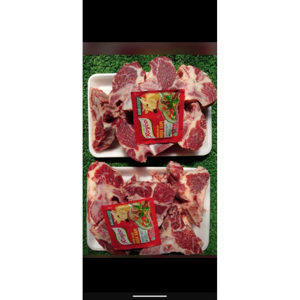 Daging Iga Gondrong Sapi 1KG - Daging Tebal, Halal, Fresh
