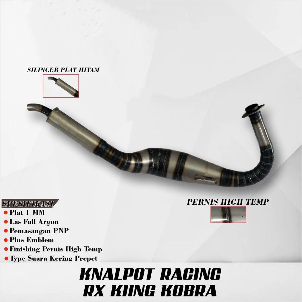 KNALPOT RX KING SPESIAL KOLONG COBRA BLACK SERIES ORIGINAL MACHINE INDONESIA BUKAN CMS ABRT