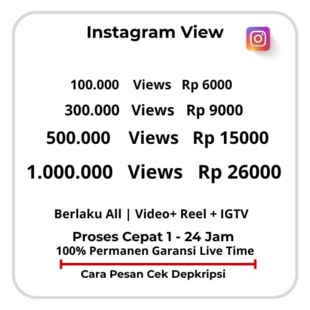 Views lnstagram  Video+ Reel + IGTV Terbaik | view reel lnstagram murah Instagram Views Permanen Ber