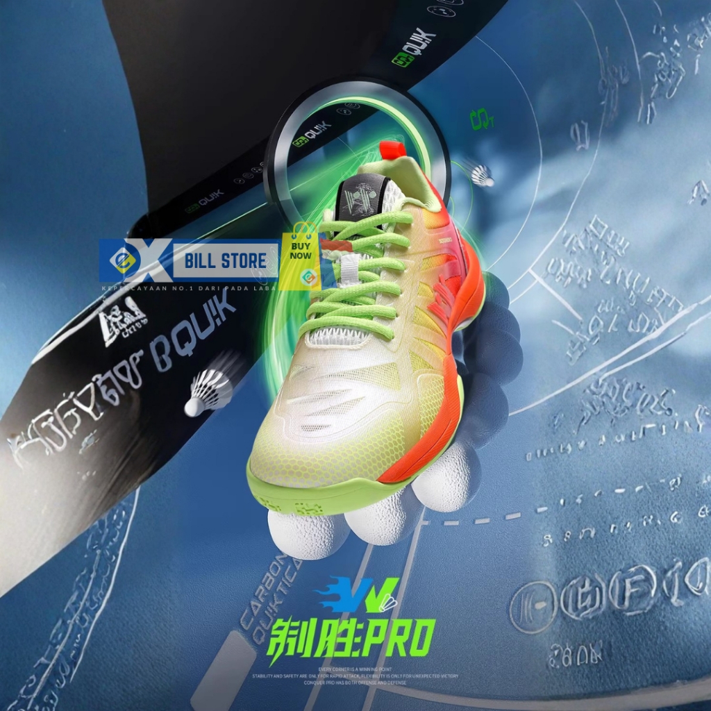 Exbill SEPATU BULUTANGKIS CHENHORSE QUIK LIGHT SUPER RINGAN TANPA JAHITAN KUAT BEBAS GERAK LINCAH BA