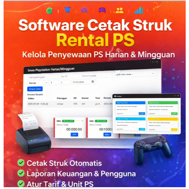 Aplikasi Billing Rental Playstation Dan Sewa Bawa Pulang