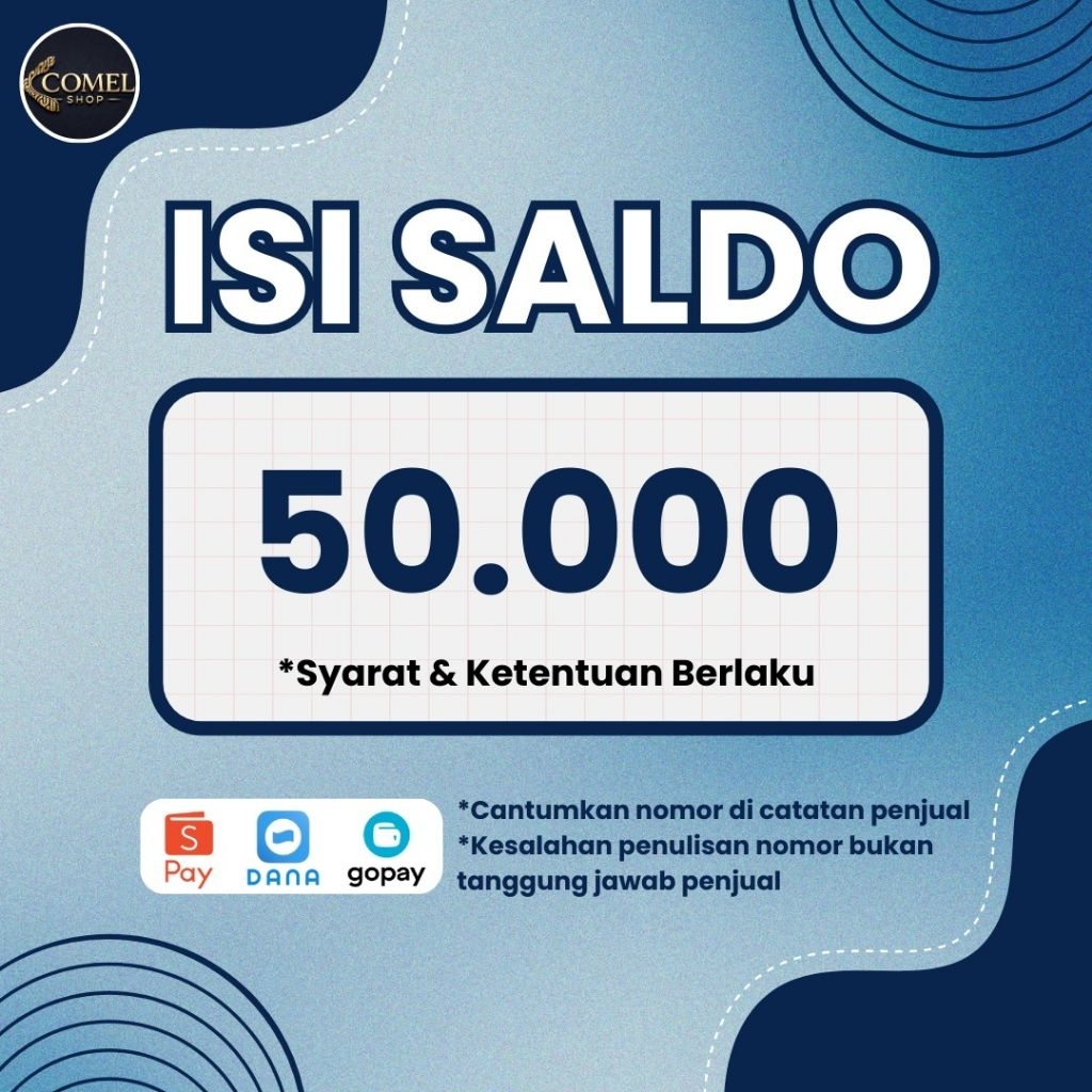 Termurah Top Saldo Up 50k / Isi Saldo 50Ribu 50.000