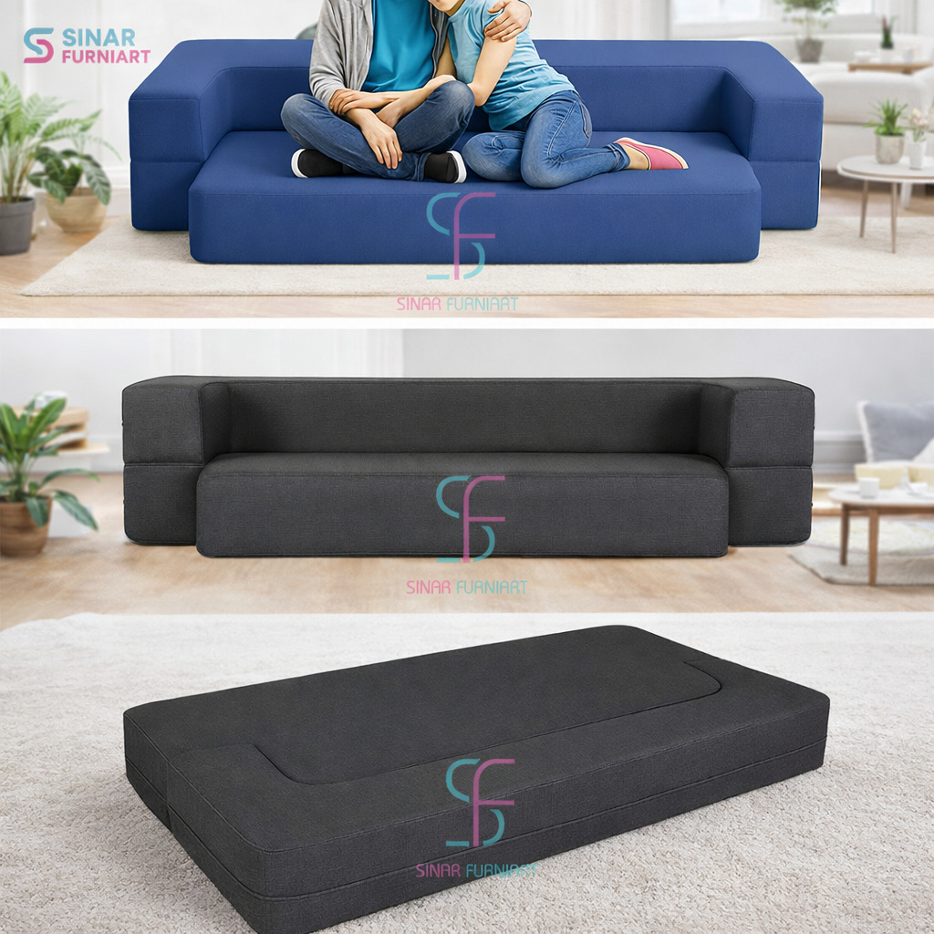 Sofa 2 in1 - Sofa Bed Minimalis Lipat Multifungsi 2in1 Bisa Jadi Kasur Tidur