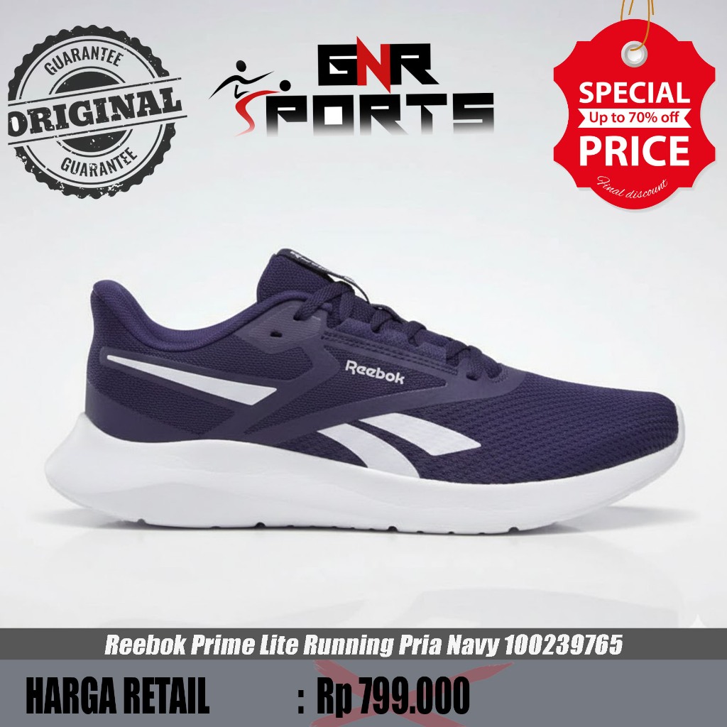 Sepatu Lari Reebok Prime Lite Running Pria Navy 100239765 Original 100%