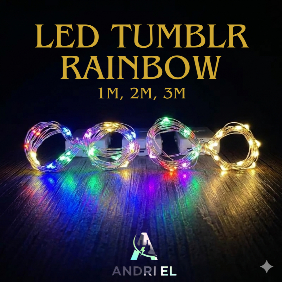Lampu Kawat LED rainbow / Lampu Hias LED Tumblr / String Light LED (Free Baterai)
