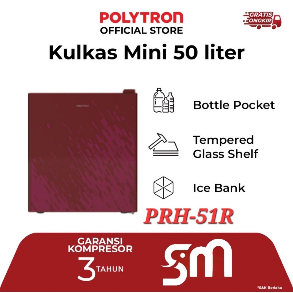 Kulkas Portable Polytron PRH-51 X R minibar 51X 51R PRH51 mini bar