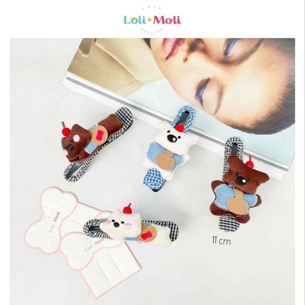 LOLI MOLLY JEPITAN RAMBUT JEDAI boneka motif kotak katun