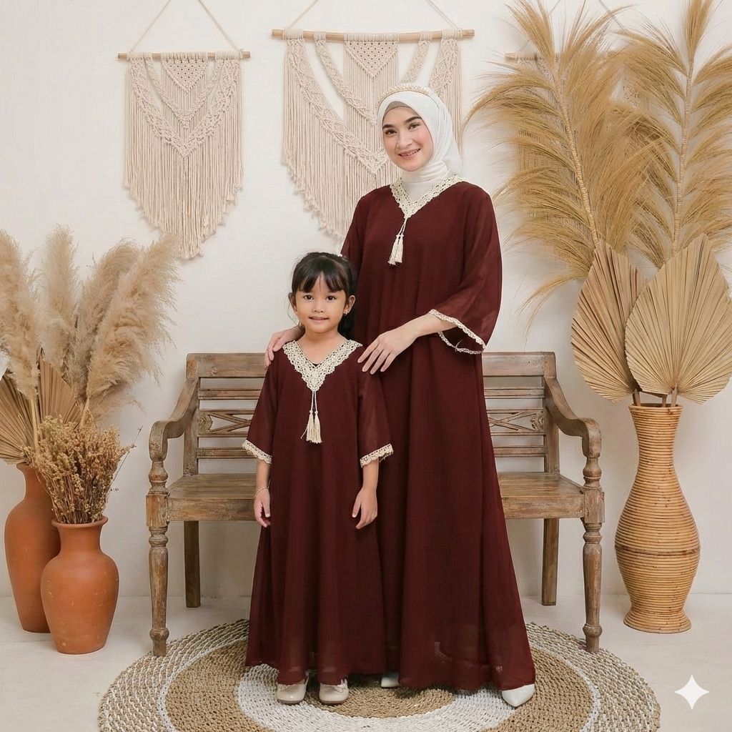 Kaftan sultan couple mom and kids cerutybabydol kaftan lebaran murah kekinian renda mutiara