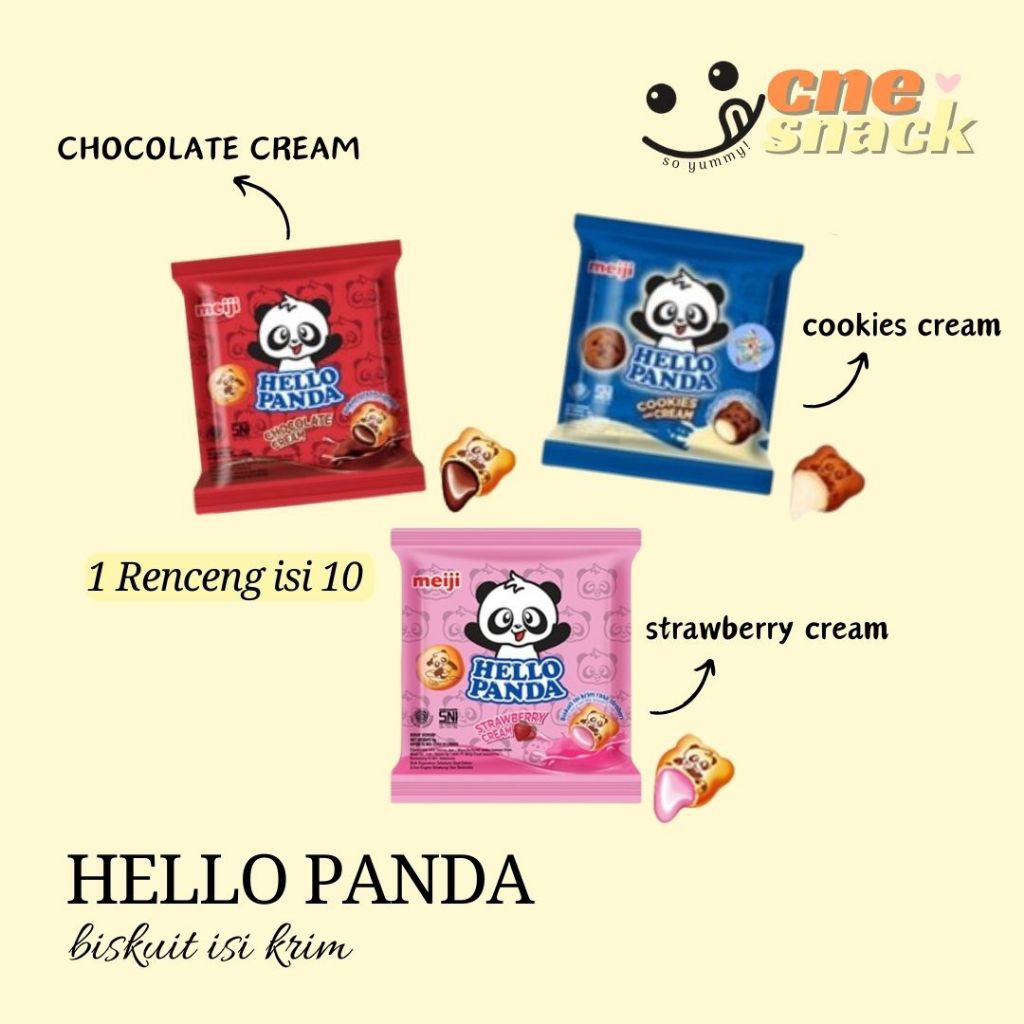 JAJAN HELLO PANDA | BISKUIT CREAM  {10pcs/renceng}