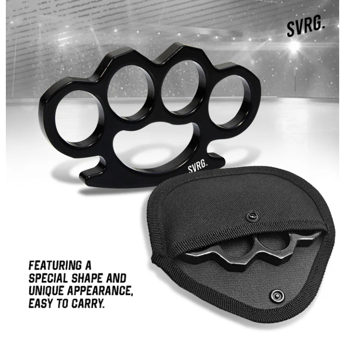 SVRG Knuckle Grip Premium Warna Hitam Bahan Aluminium Alloy Material Solid, Extra Tebal, Sangat Taha