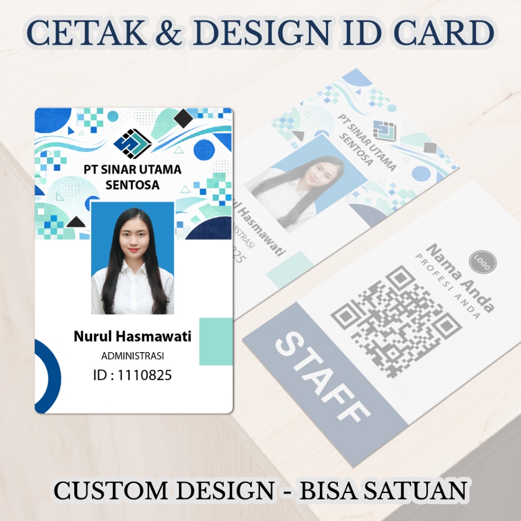 Custom Design & Cetak ID Card | Bisa Satuan
