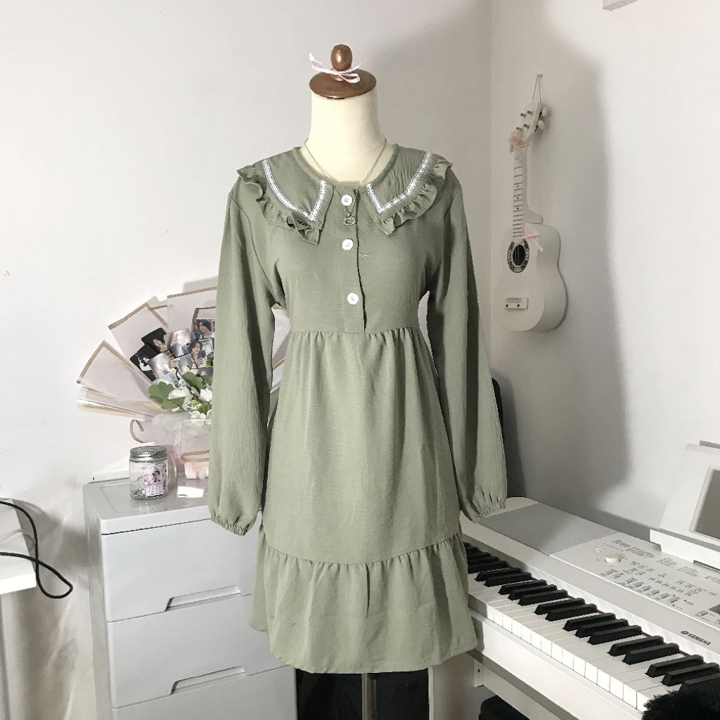 kawaii green mini dress preloved
