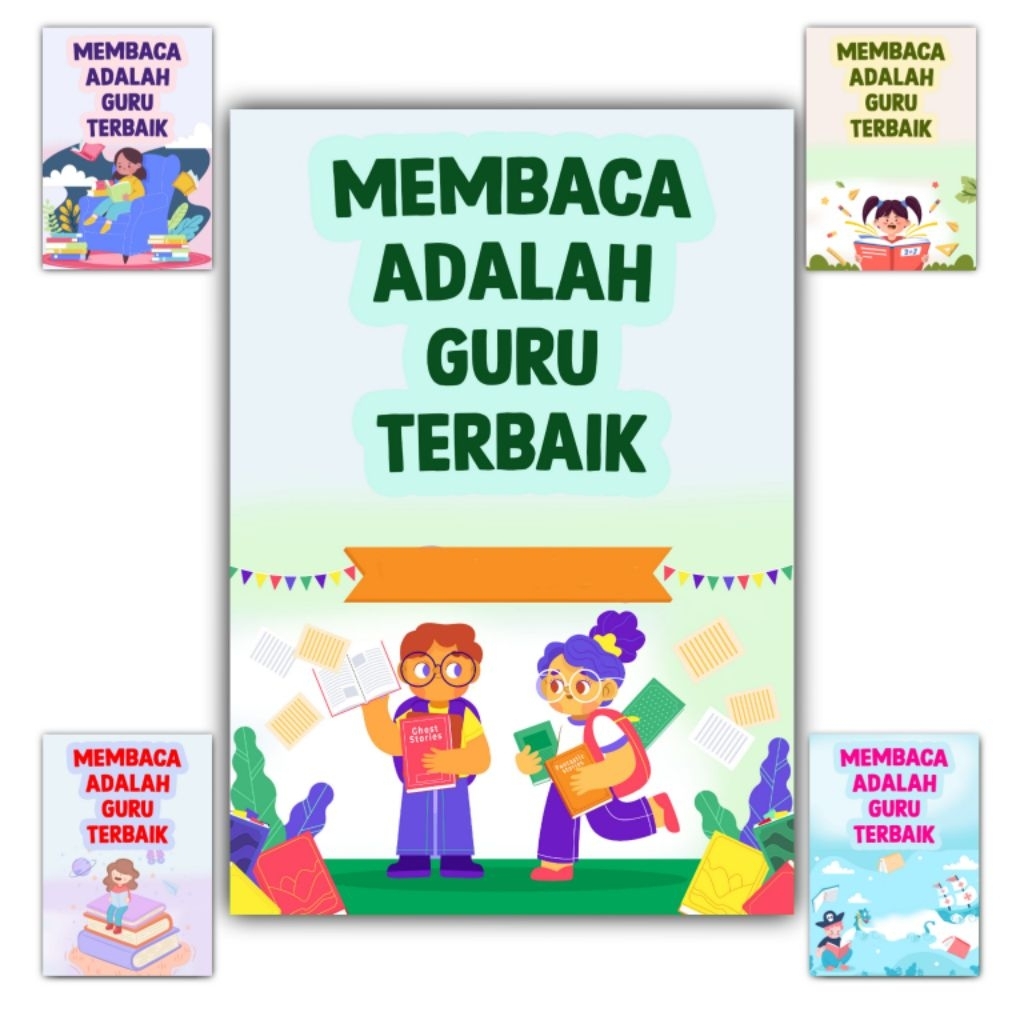 Hiasan dinding Quotes MEMBACA ADALAH GURU TERBAIK size 20x14 cm Poster dinding Kata Kata motivasi pa