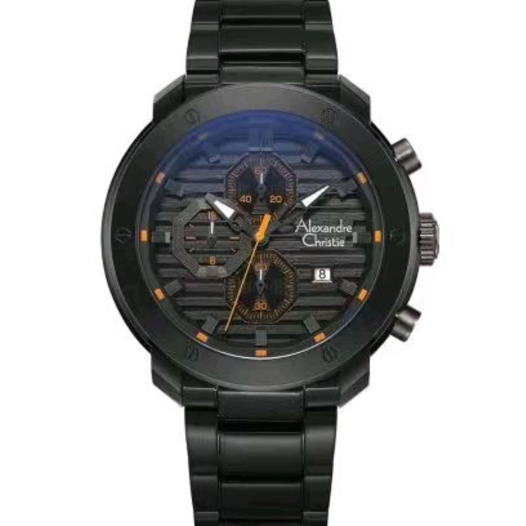 AC 6626 MC Alexandre Christie Jam Tangan Pria Orange Black