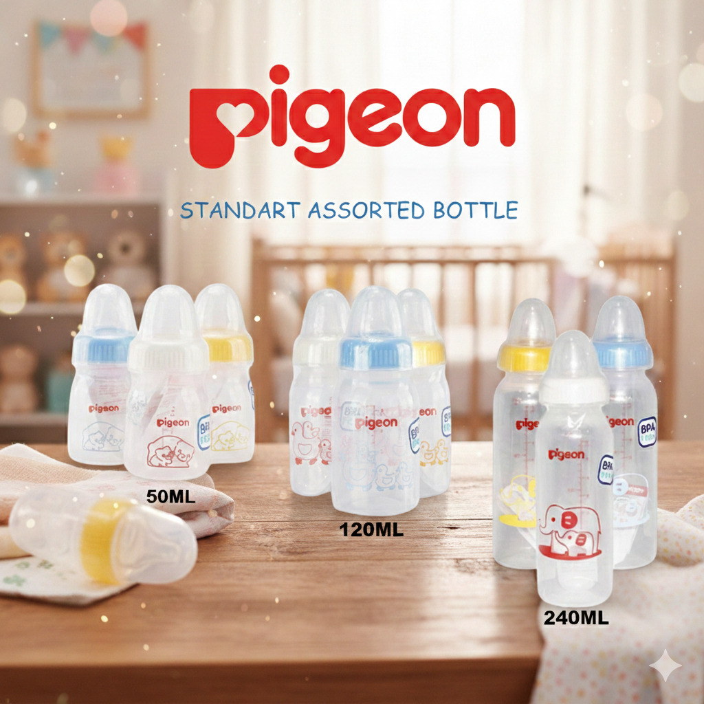 Botol Susu Pigeon Standard 50ML//120ML//240ML Warna Random