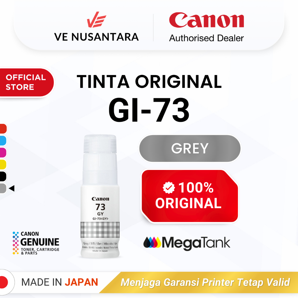 100% ORIGINAL Tinta Canon GI 73 Grey - Printer G570 G670