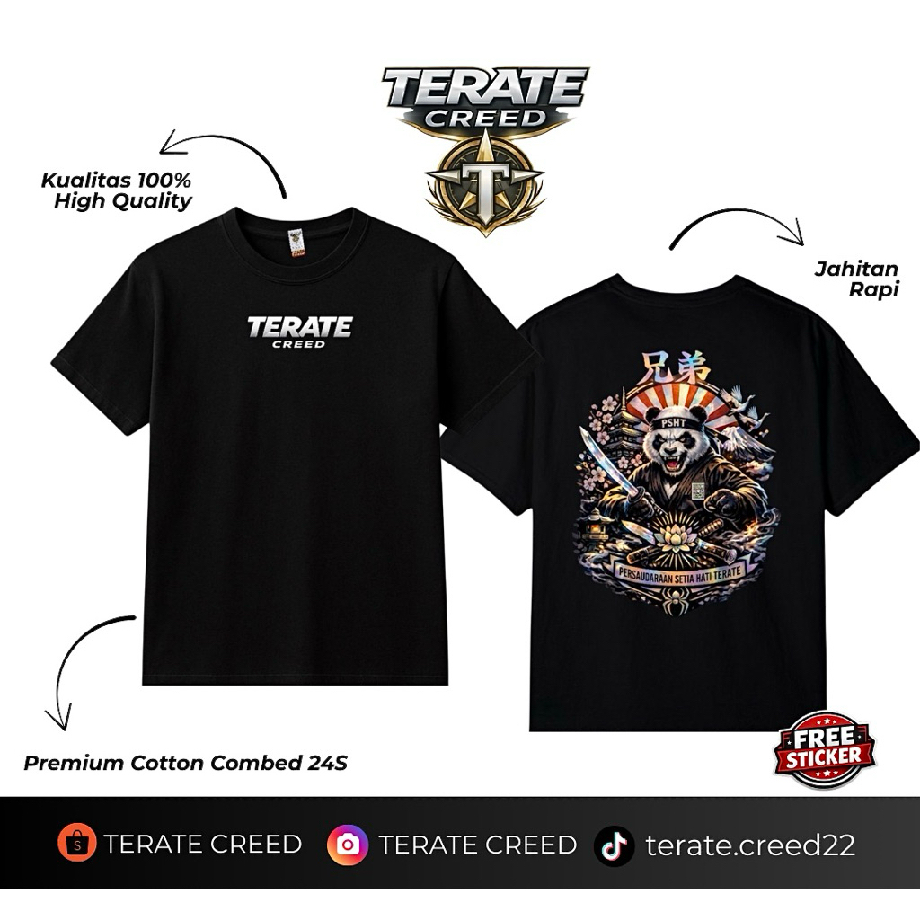 TERATE CREED T-SHIRT ORIGINAL FULL DESAIN TERATE JAPAN