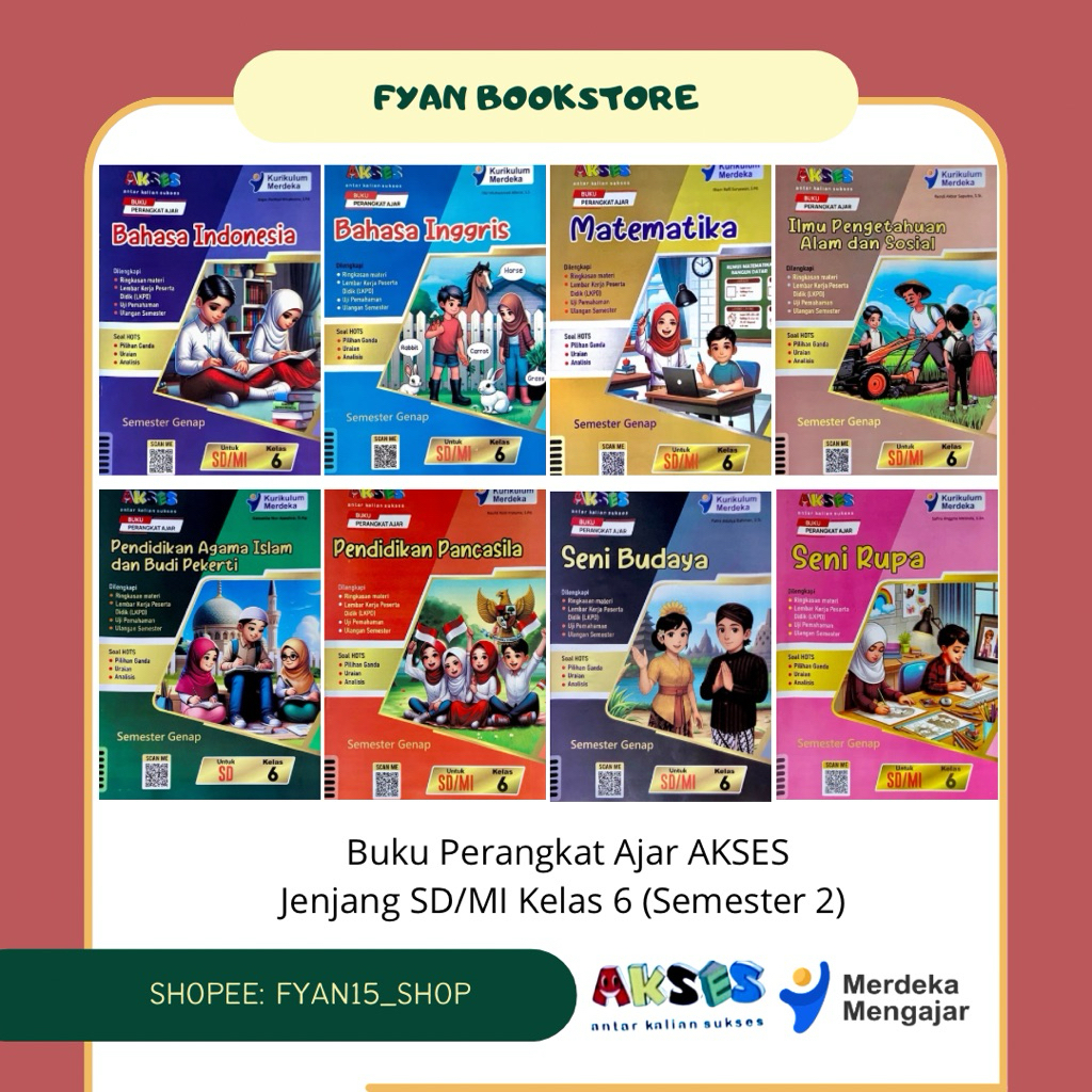 Fyan Book Store: Buku Perangkat Ajar AKSES (Antar Kalian Sukses) Kelas 6 SD/MI Semester Genap Kuriku