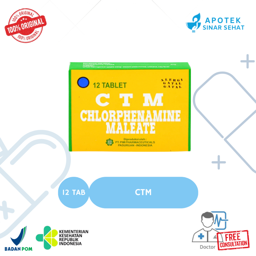 CTM isi 12 Tablet Chlorphenamine Maleate untuk Mengatasi Alergi Original Apotek Sinar Sehat 100% Ori