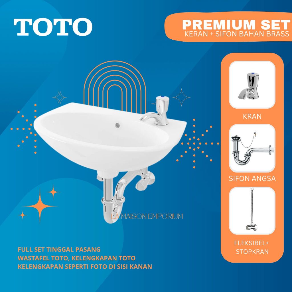 WASTAFEL TOTO LW246J / WASTAFEL LW 246 / WASTAFEL KOMPLIT TNGGAL PASANG