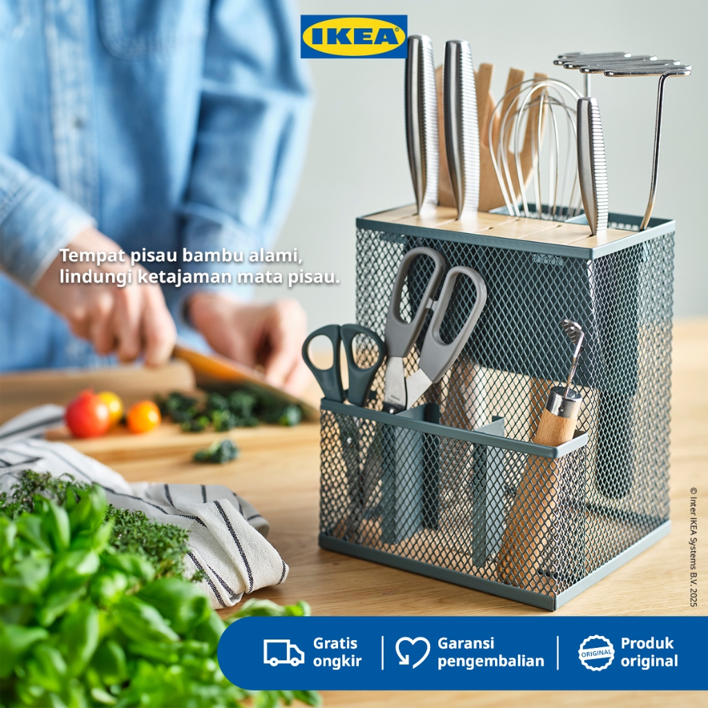 IKEA VIMPELFISK Blok Tempat Penyimpanan Pisau Bahan Bambu