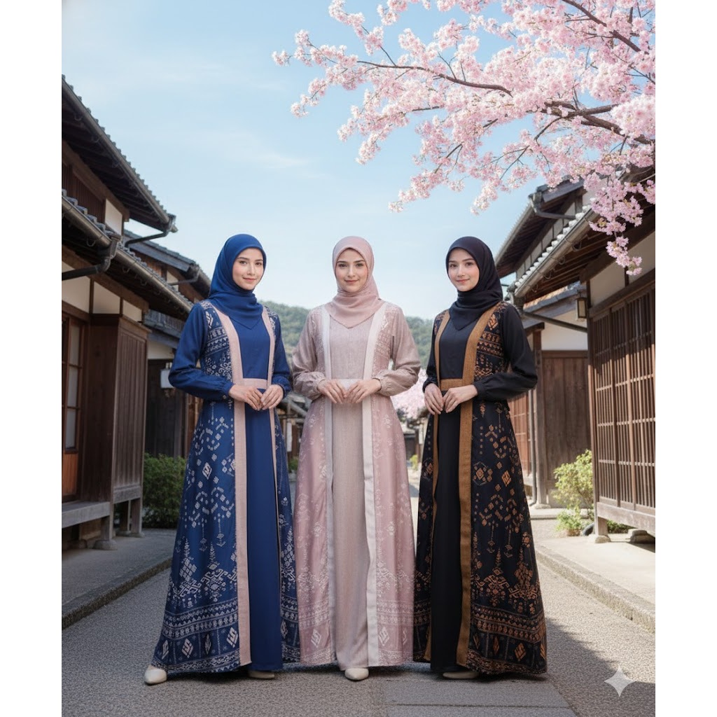 Seragam Dress Silmi Gamis Ibu Black Navy Mocca Polos Motif Simpel Best Seller 2025 Abaya Gamis Motif