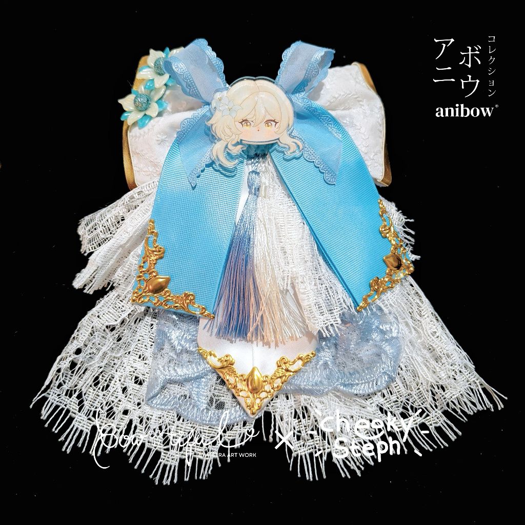 Anibow Lumine 4 Genshin Impact Bow Jepit Rambut Aksesoris Cosplay Hairpiece Headpiece