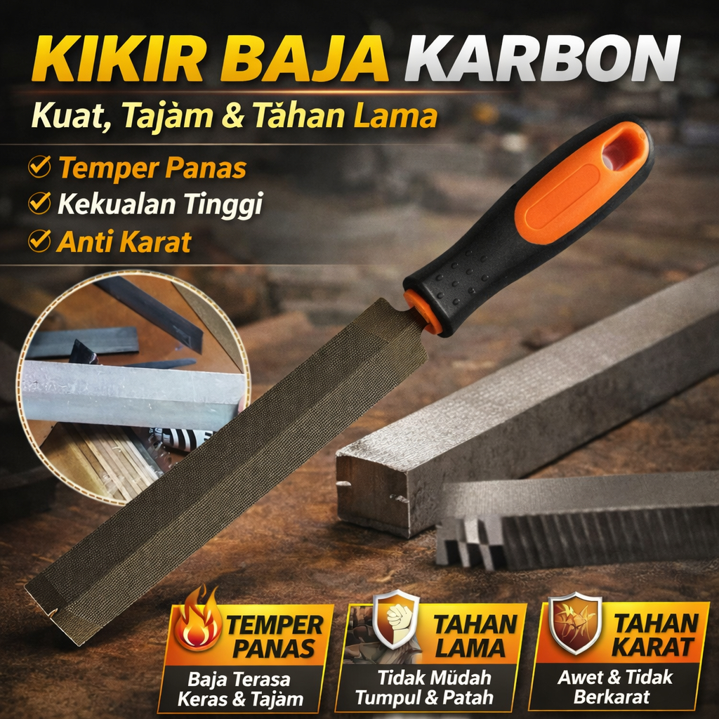 Kikir Gergaji Manual Baja Alat Asah Gergaji Kayu & Besi Kikir Gergaji Profesional Tukang Kayu