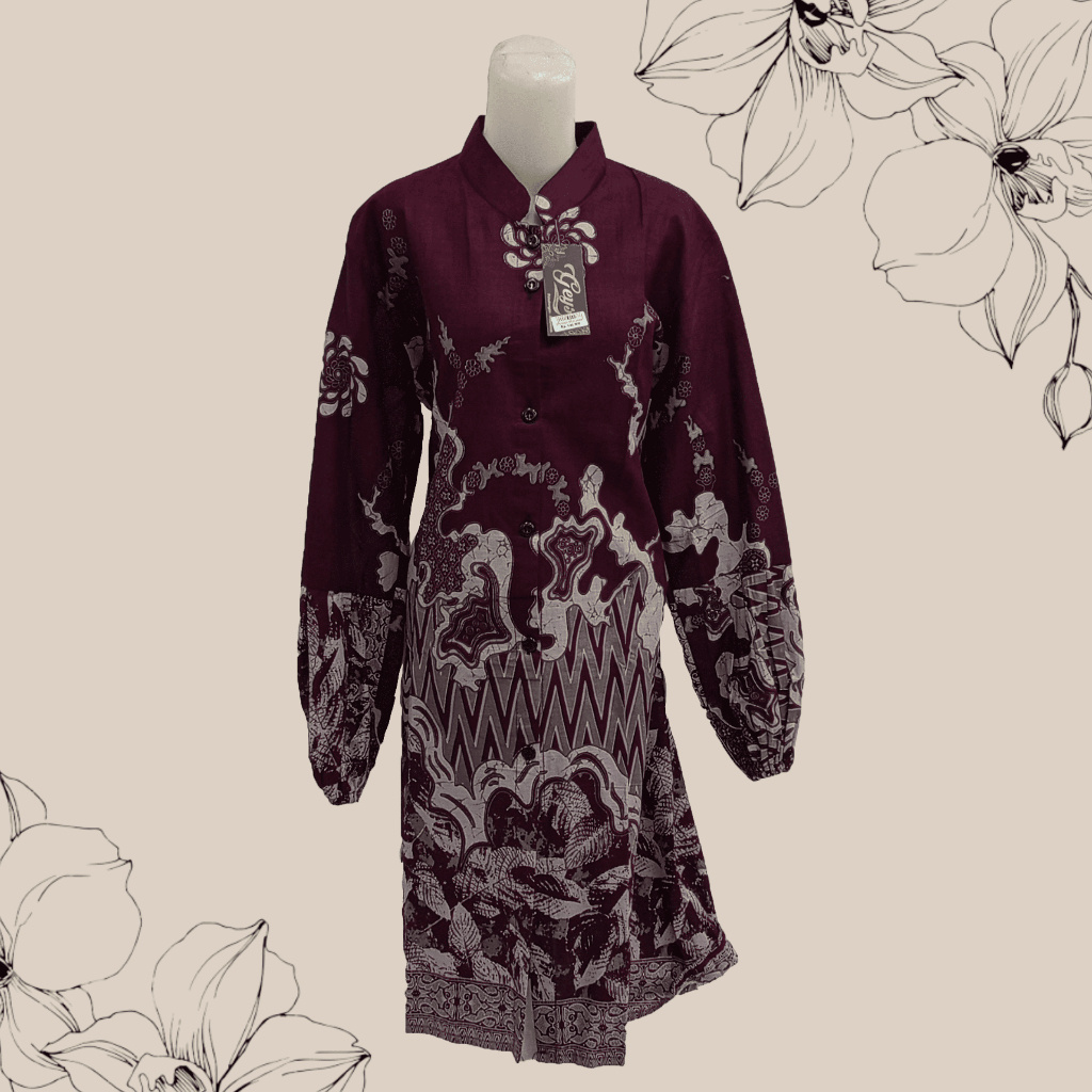 Batik Wanita Tunik Merah Maroon