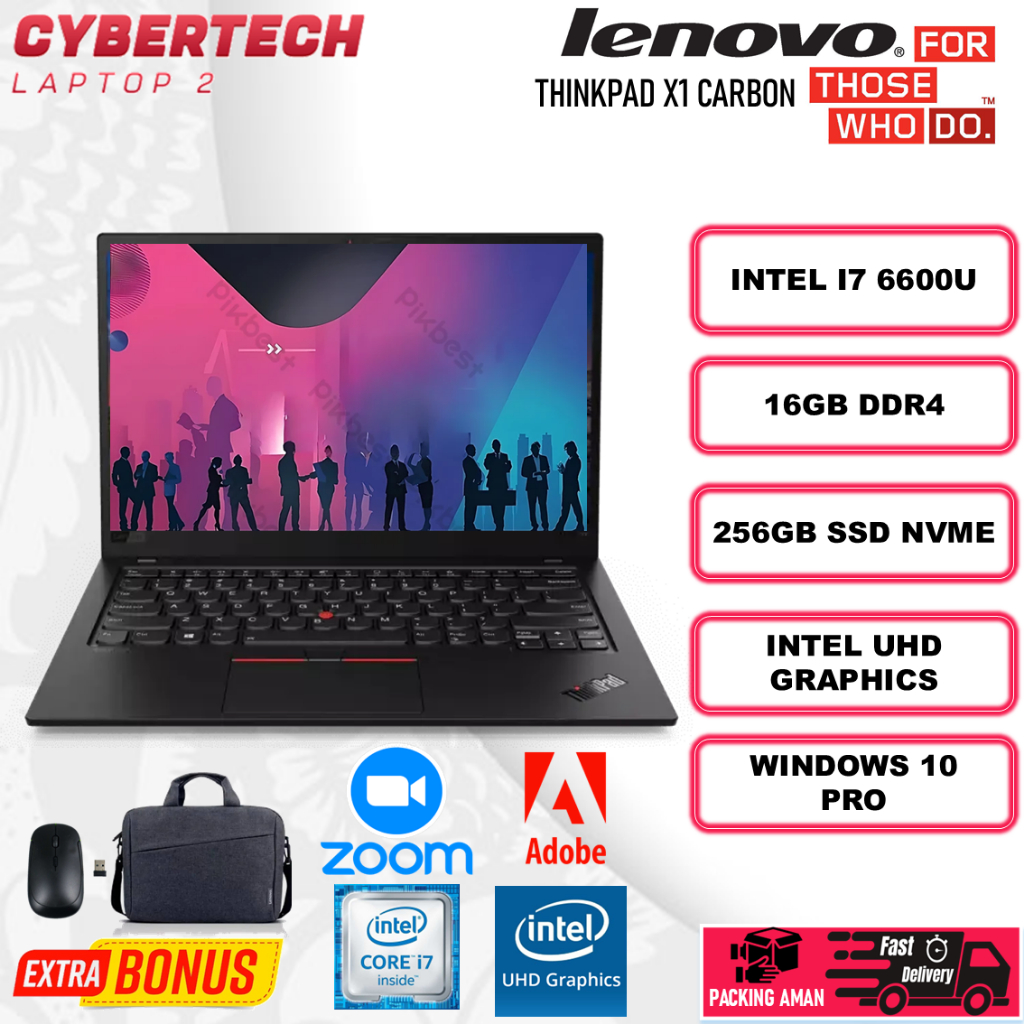 Lenovo Thinkpad X1 Carbon i7 6600U 16GB 256GB SSD 14 Inch FHD Win 10 Profesional Termurah