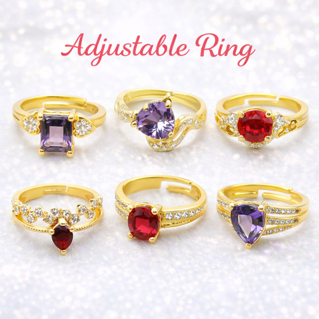 Cincin Batu Permata Wanita adjustable Ring Elegan | Cincin TITANIUM wanita Korean Style