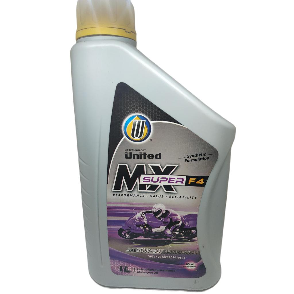 Oli United MX Super F4 20W 50 API SL JASO MA 1L