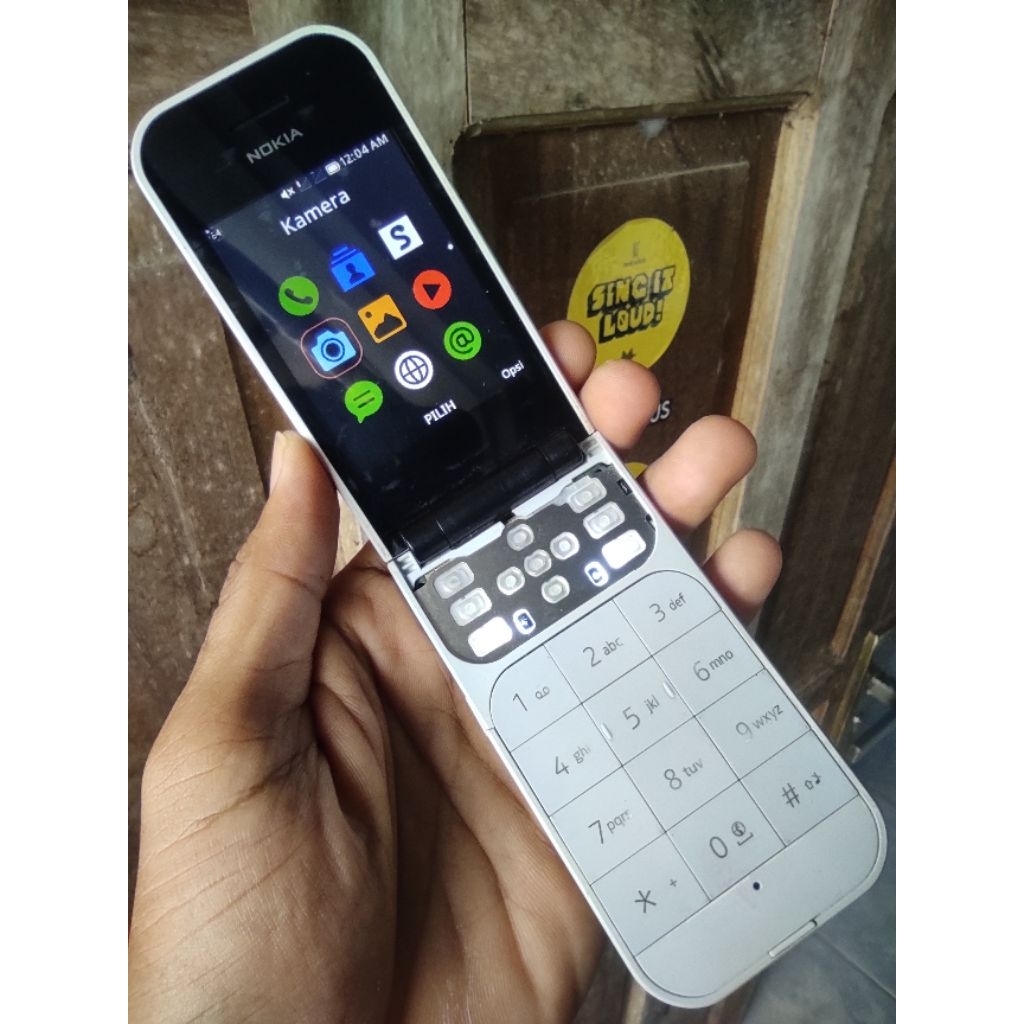 Nokia 2720 flip second original minus karet tombol atas
