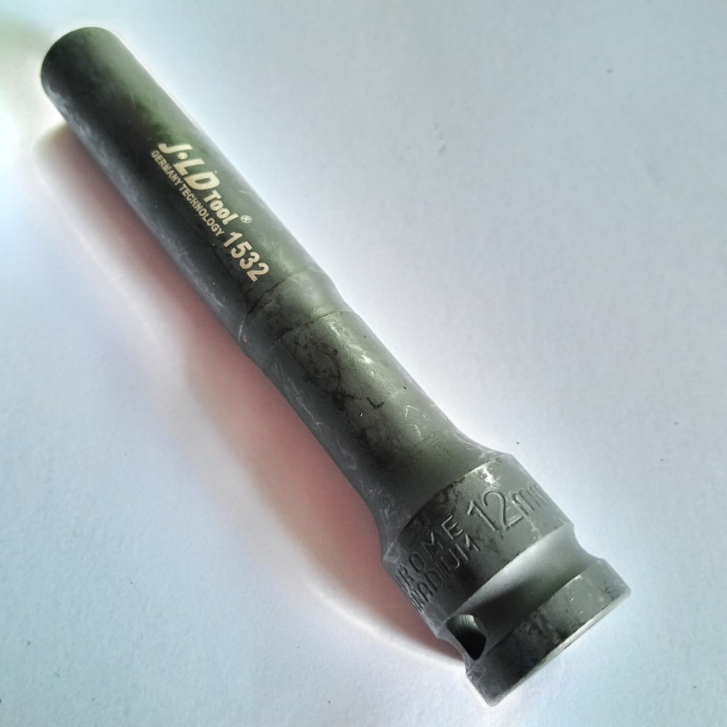 kunci shock 12mm JLD chrome vanadium cocok untuk impact Wrench  dengan panjang total ujung ke ujung 