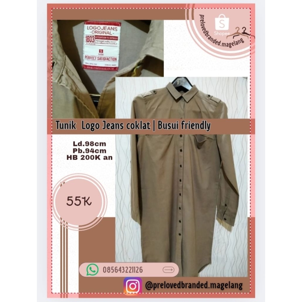 TunikLogoJeansCoklat