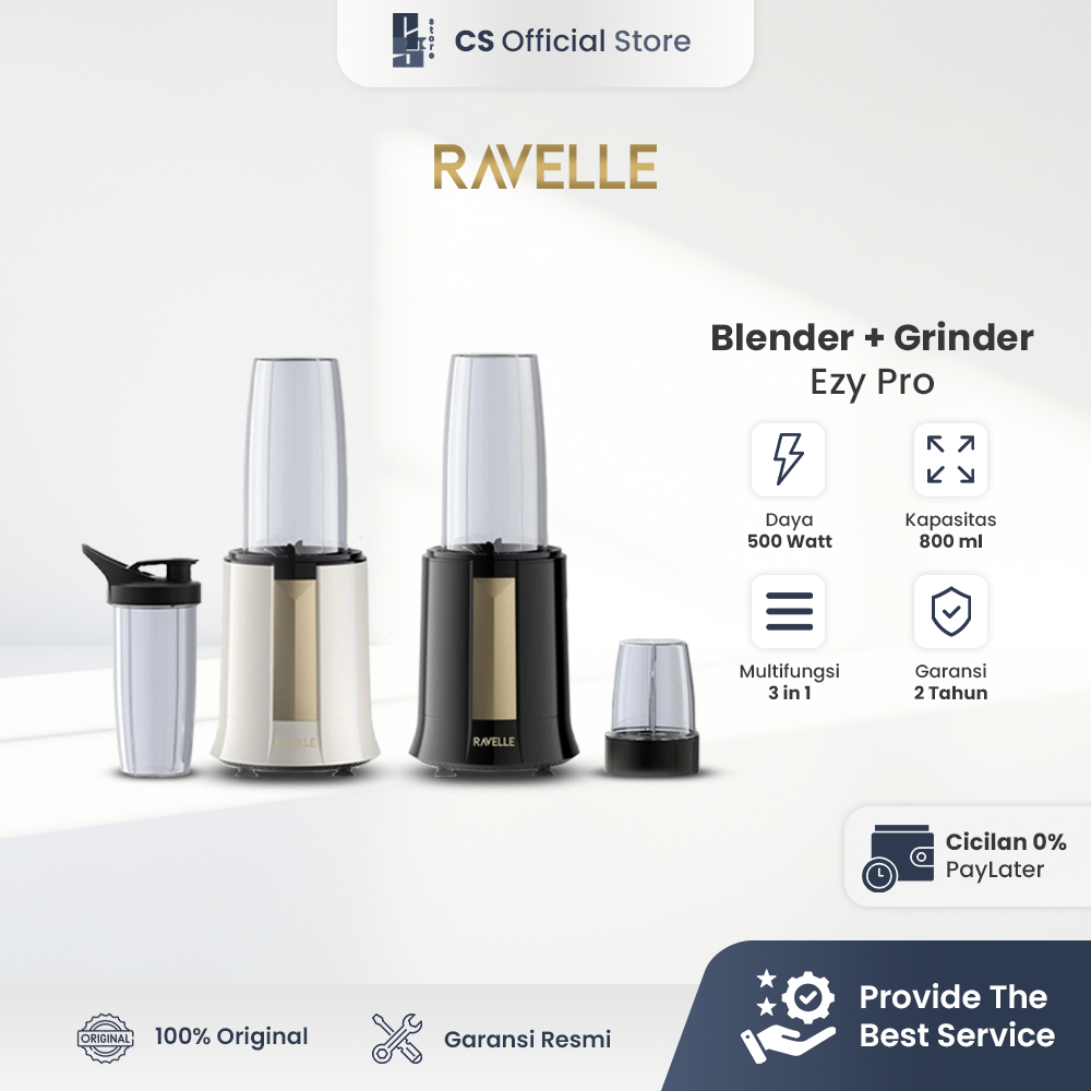RAVELLE Ezy Pro Blender & Grinder - Pengejus Buah, Juicer, Penghalus Bumbu, Smoothies