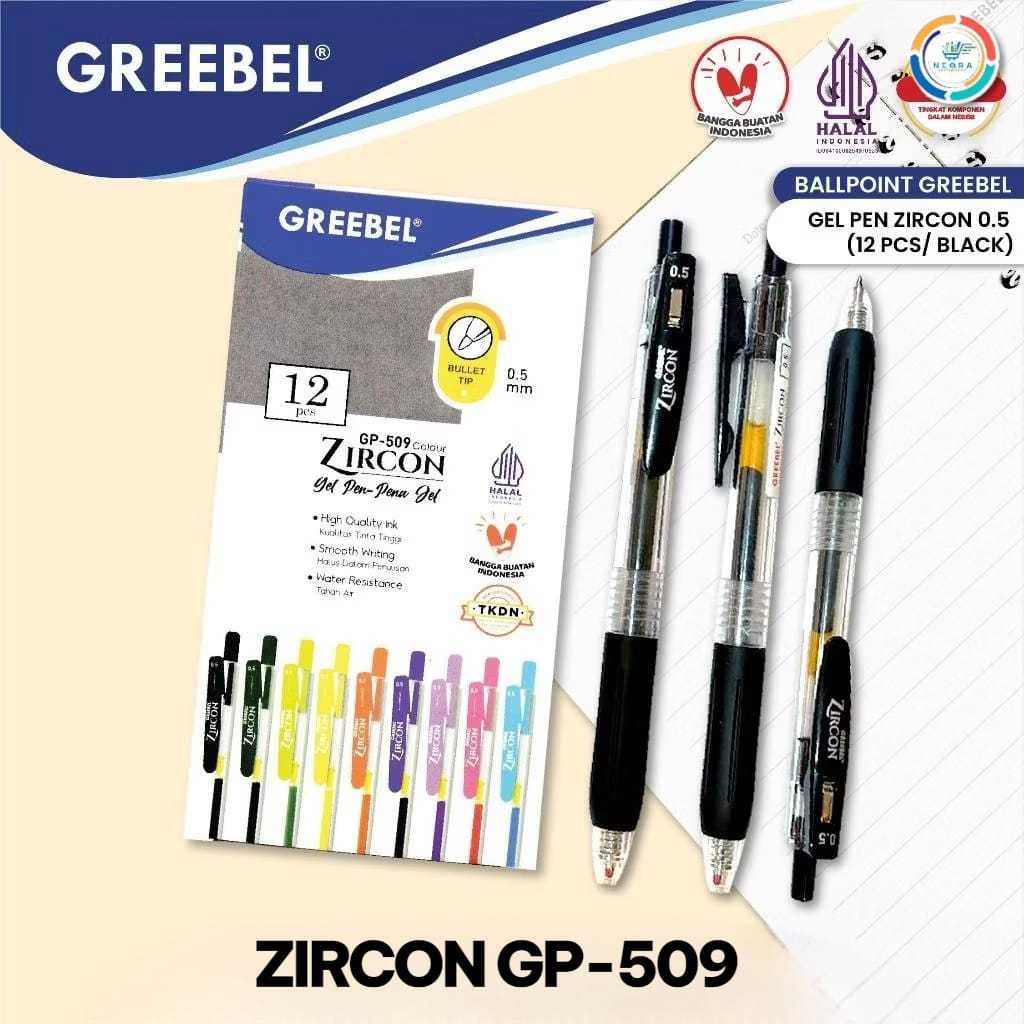 Greebel Ballpen Pulpen Gel Pen 0.5 mm GP - 509 Zircon @1Pen