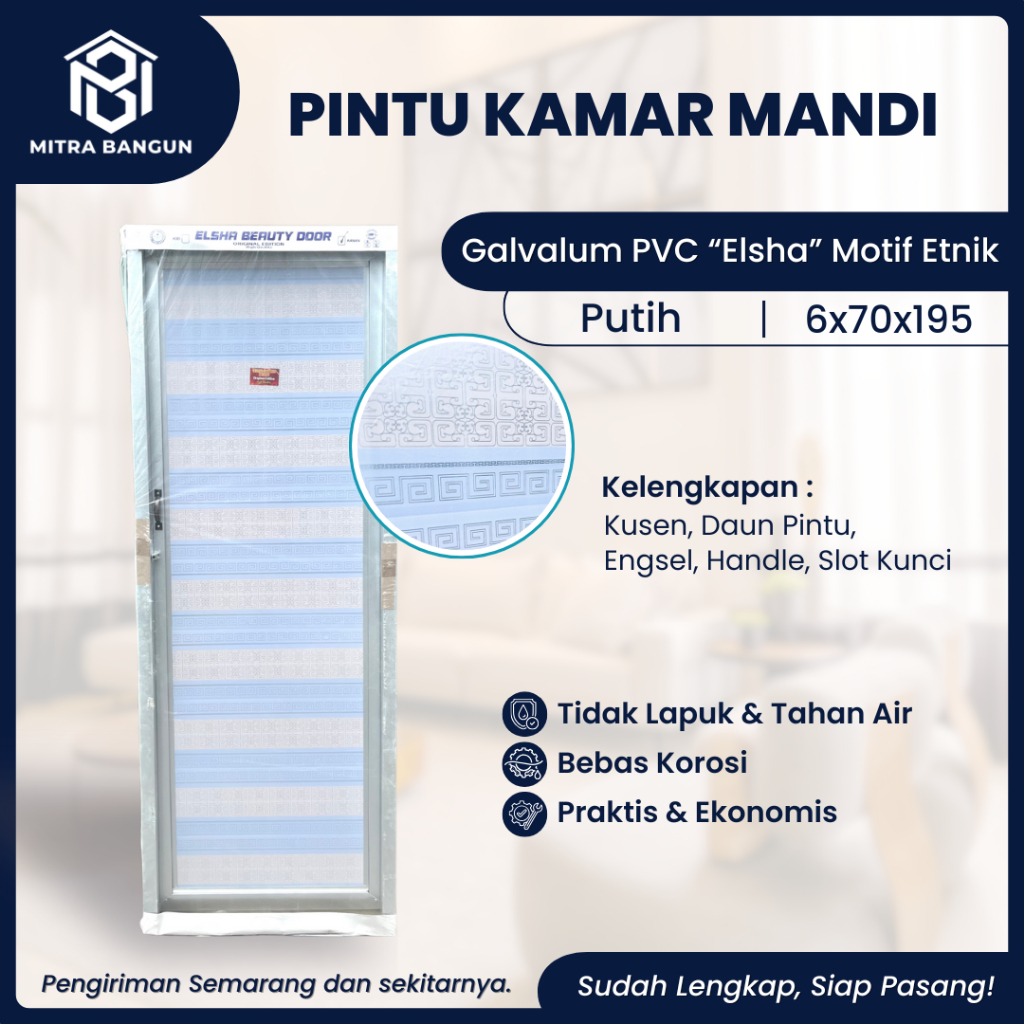 Pintu Kamar Mandi Galvalum PVC Bahan Tebal Premium