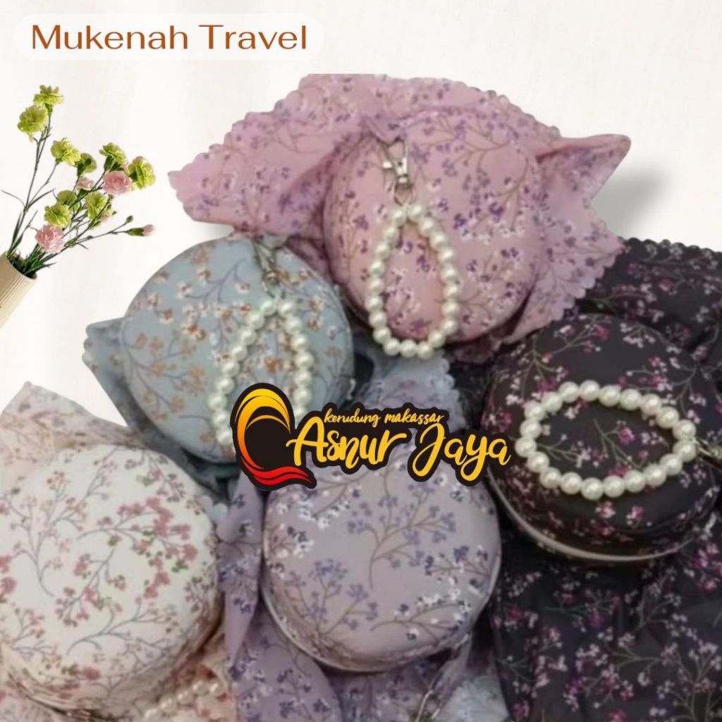 ASNUR JAYA KERUDUNG/PRAKTIS/PREMIUM/2IN 1 /ANTI TERBANG/MUKENAH TRAVELING PARASUT MOTIF