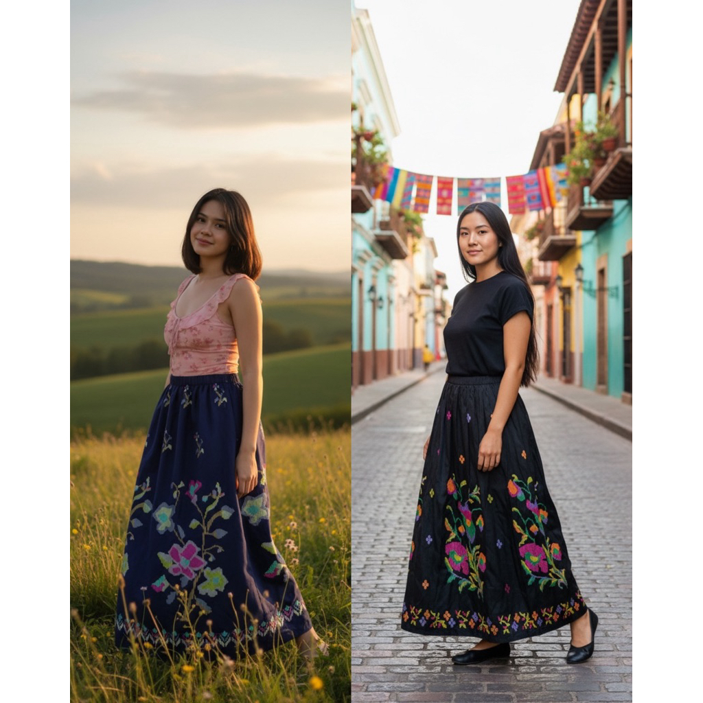 Rok tenun Bordir Sutera Lagosi dan pucuk premium