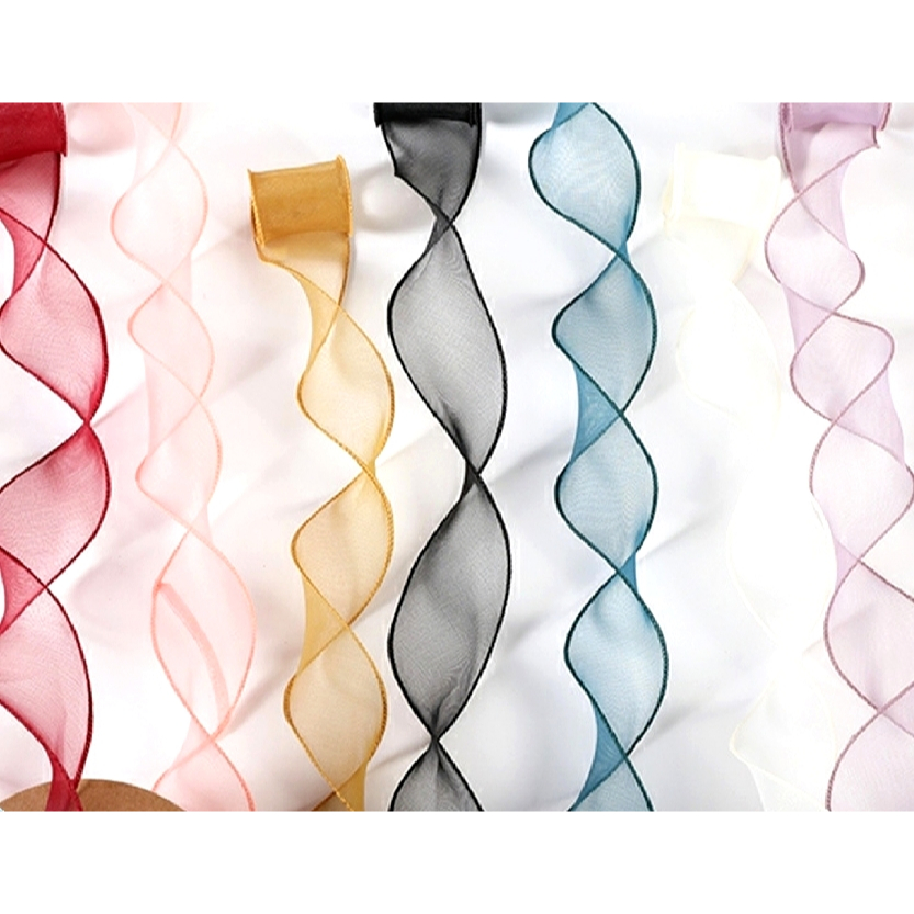 ECER PER METER - 4 cm Pita Fishtail Gelombang Transparant Ribbon Fish Tail Wave Wavy Curly Curli Kri