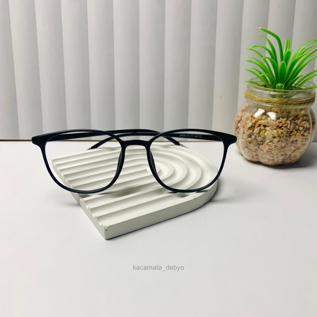 Frame M5004/Kacamata Bulat Hitam/Frame Hitam/Frame Bulat/Kacamata Minus/Lensa Photocromic